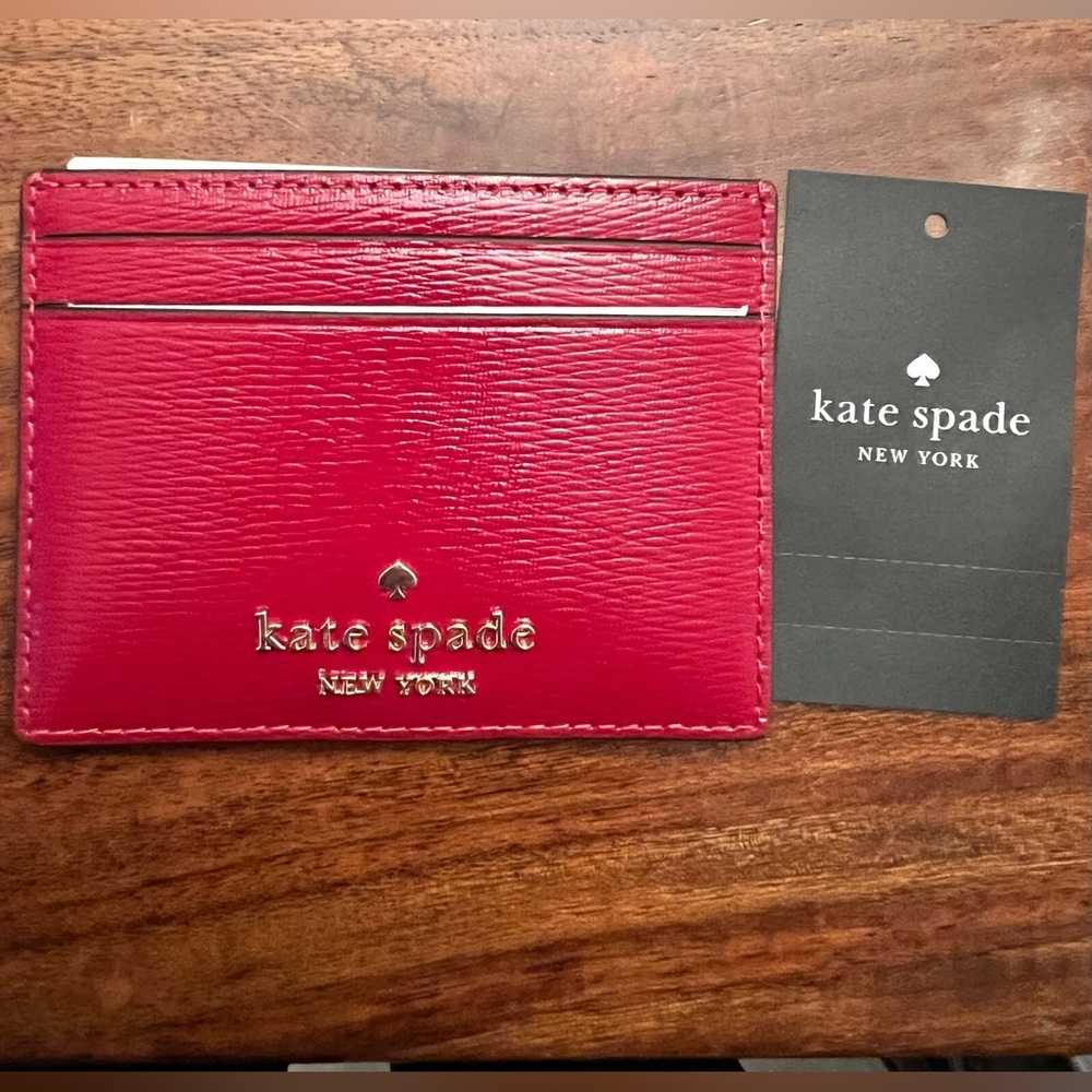 Kate Spade Vibrant Red Leather Card Holder